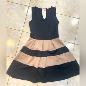 Black and Tan Sleeveless Dress